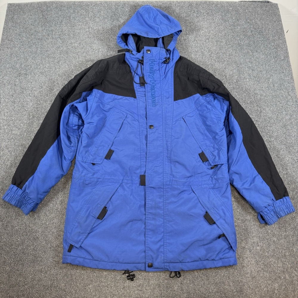 Helly Hansen Jacket Mens Small Blue Helly Tech Outdoor Rain Hooded Water Proof